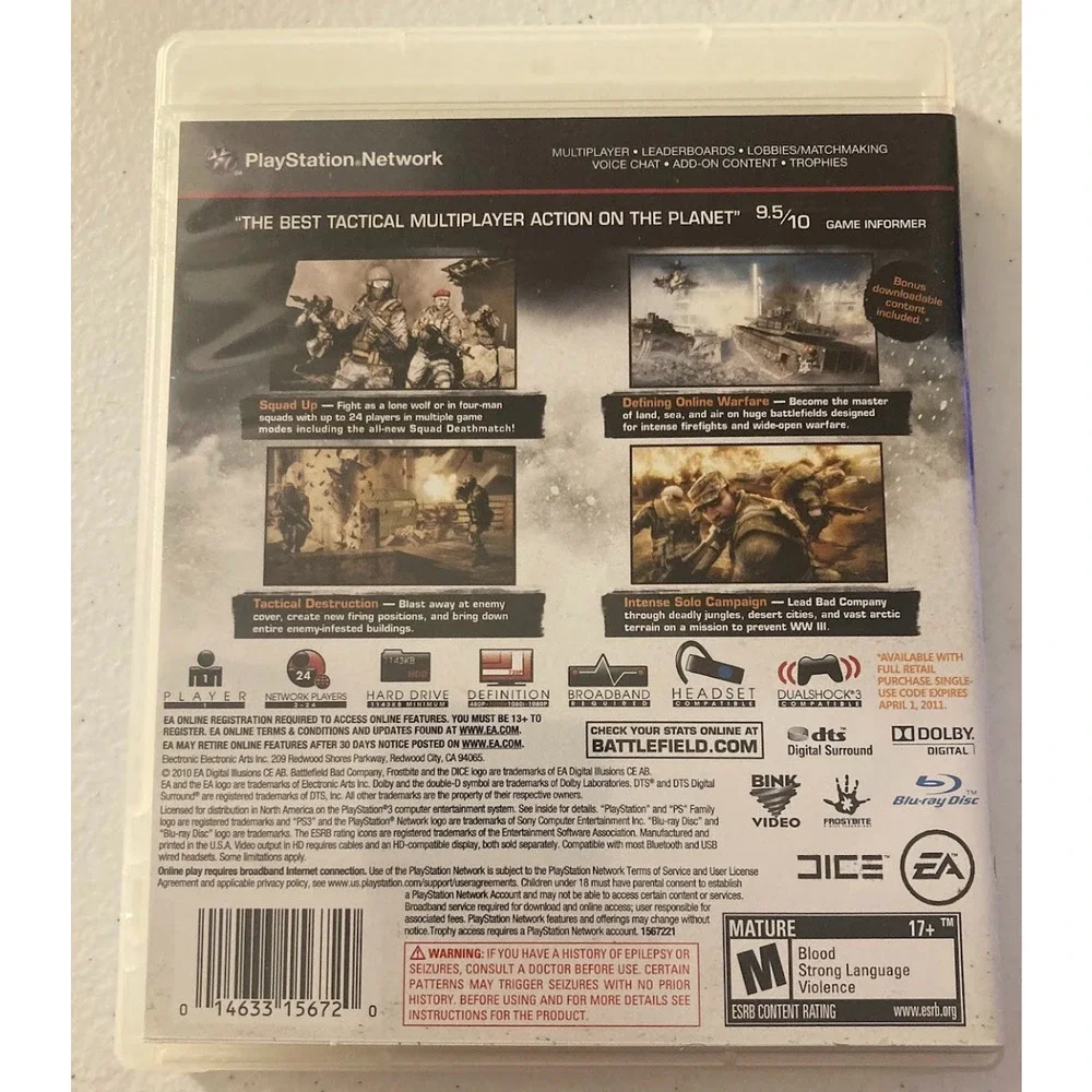 Battlefield: Bad Company 2 (Sony PlayStation 3, 2010) PS3 Complete CIB Tested